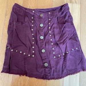 Maroon skirt with gold embellishment brand new